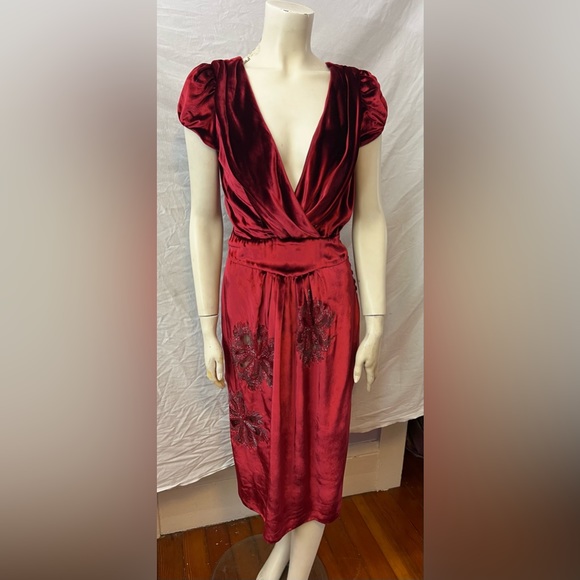 NWT! $6425 1 of a kind! John Galliano silk red velvet cutout embroidered beaded - Picture 8 of 17